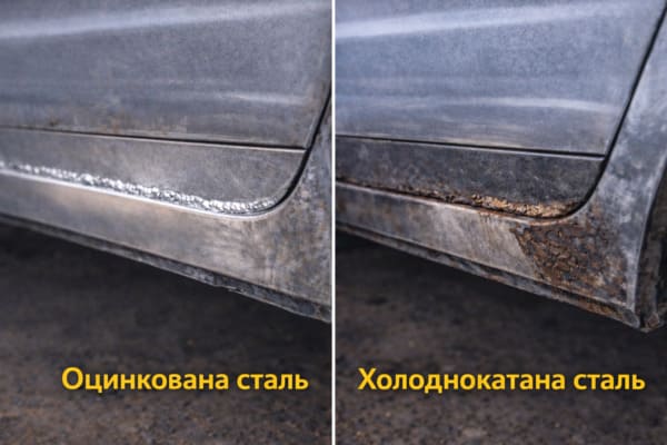 Холоднокатаная или оцинкованная сталь для порогов: что выбрать?