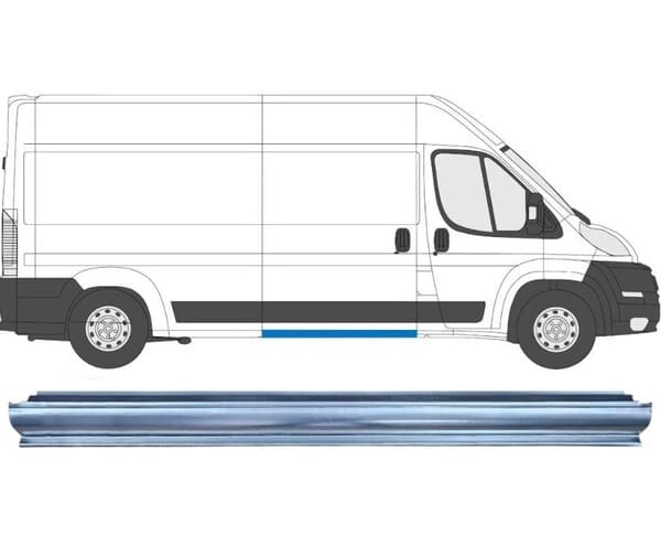 Схема порогових секцій Fiat Ducato та Doblo з урахуванням дверей і колісної бази