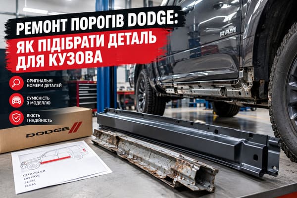 Внутрішній поріг і підсилювач Dodge перед ремонтом
