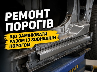 Внутрішній поріг і підсилювач перед встановленням зовнішньої панелі