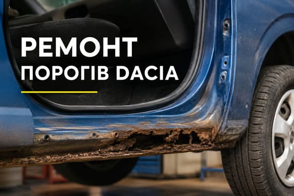 Перевірка внутрішньої частини порога Dacia перед заміною