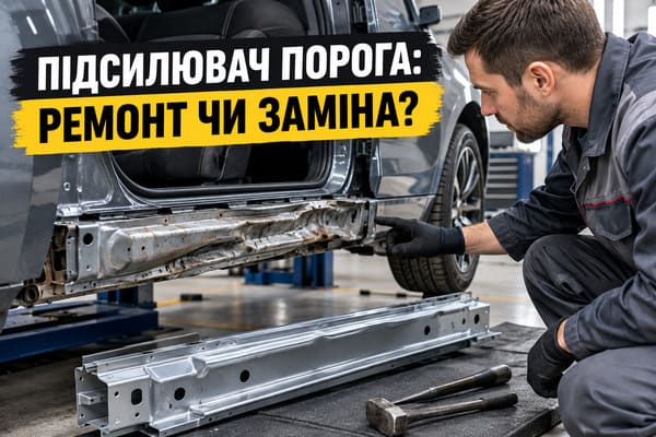 Внутрішній поріг і підсилювач перед встановленням зовнішньої панелі