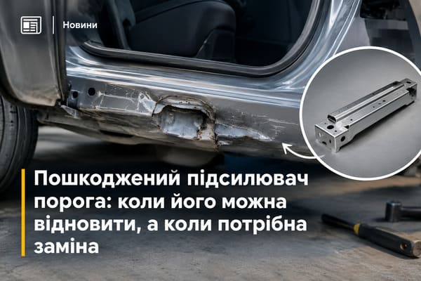 Пошкоджений підсилювач порога з корозією